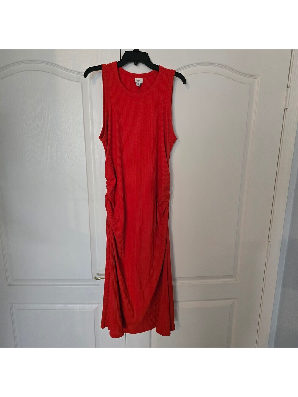 A New Day XXL red ribbed sleeveless midi